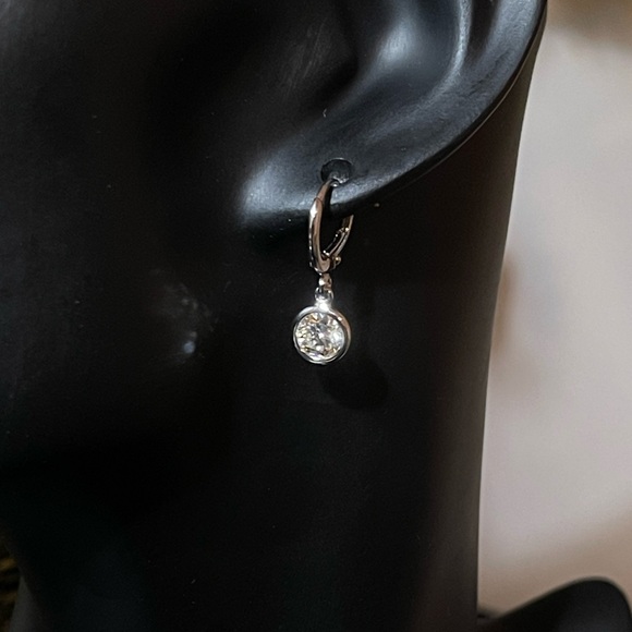 Classic DColor Moissanite2cctw Hoop Earrings 18KGold Plated 925SterliS-Certified - Picture 10 of 10